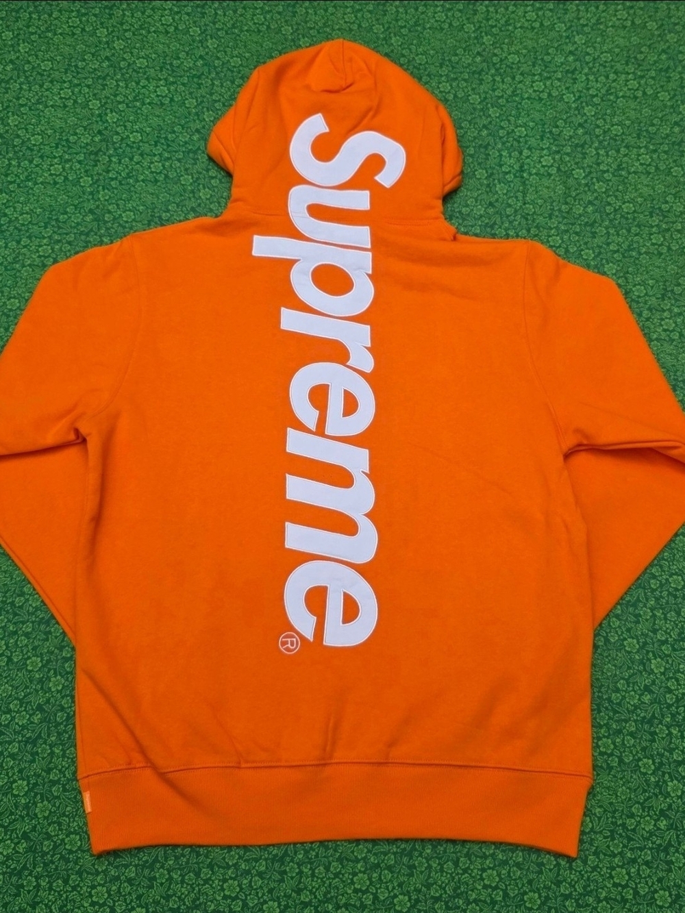 Supreme Vertical Logo Hoodie in Bright Orange